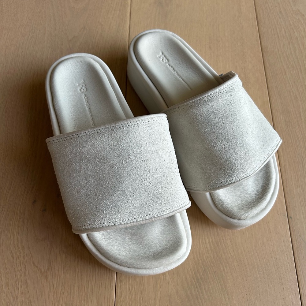 Y-3 Men's Cream Slide Sandals